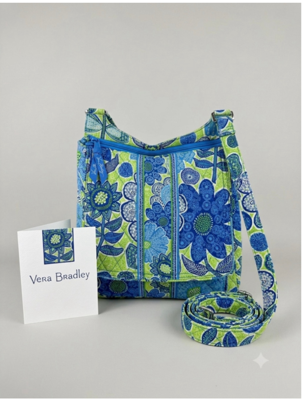 Vera Bradley Crossbody Bag Blue Green Floral